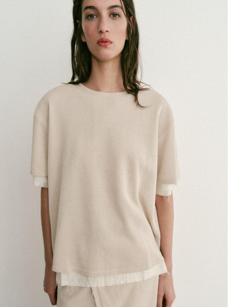 Nwt Zara Combination Knit Top